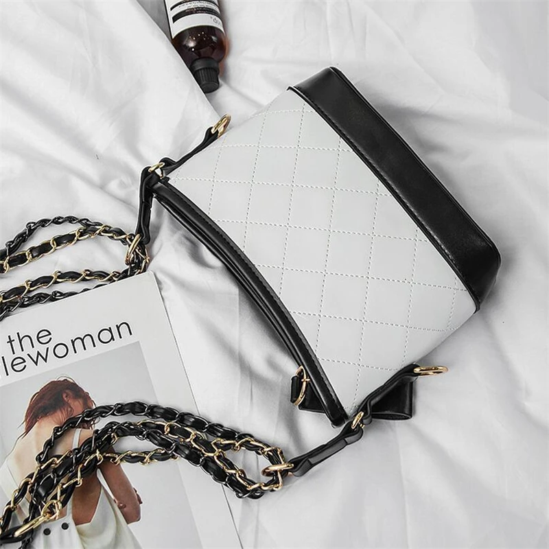 Женская клетчатая сумка через плечо с цепочкой|chain crossbody bag|women shoulder bagbrand bag |