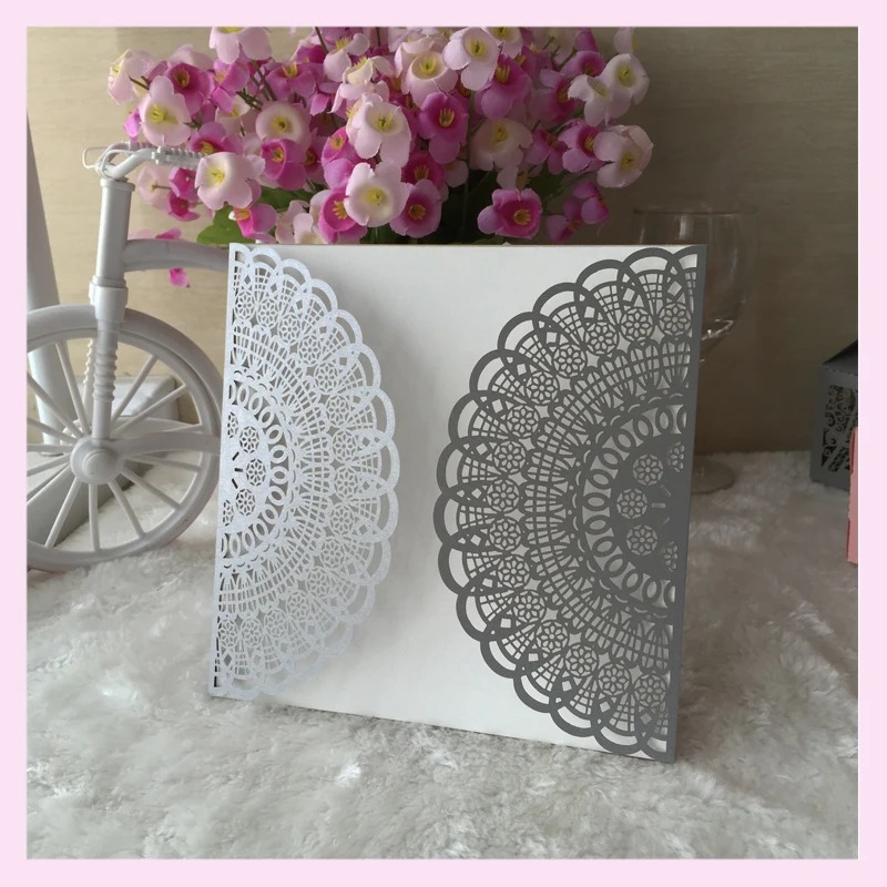 

50pcs/lot Custom design greeting/invitation card custom printing inner page good quality 250g pearl paper square simple style