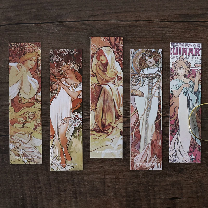 JUKUAI 30 шт. Mucha закладки для книжной марки винтажные женские живописи Канцелярские