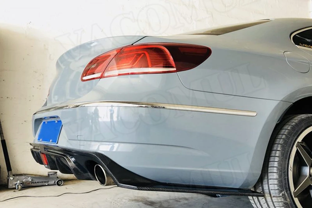 Углеродное волокно рассеиватель задней губы спойлер сплиттер для Volkswagen VW Passat CC Седан 4 двери 2013 бампер противоскользящая пластина