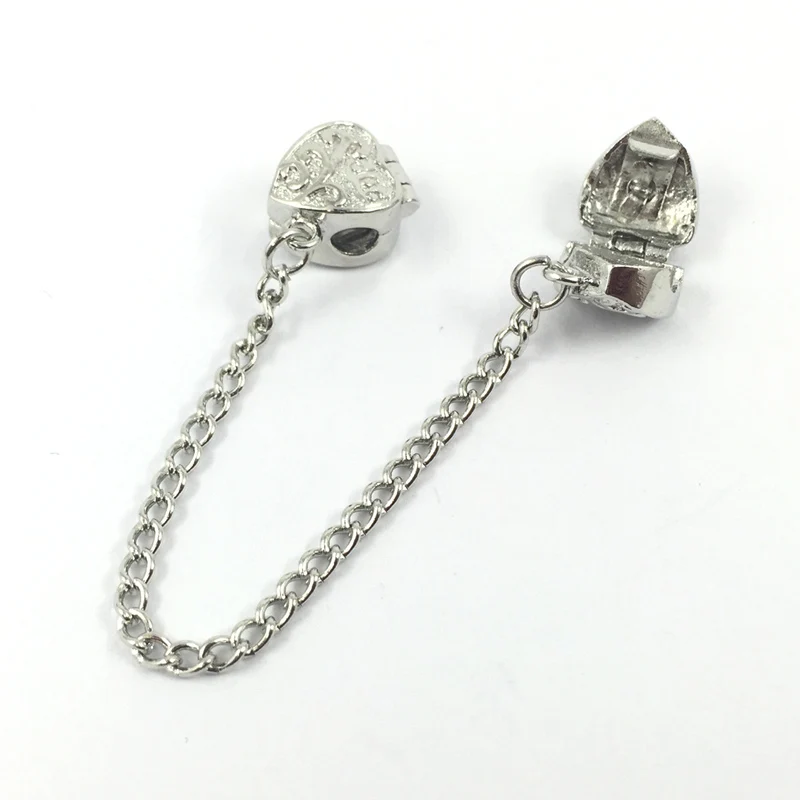 DAD сердца Форма Безопасность цепи бусины зажимы замки Stoppes подвески из