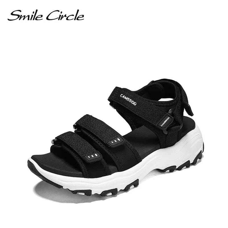 Smile Circle/2019 летние сандалии женская обувь на плоской платформе пляжные очень