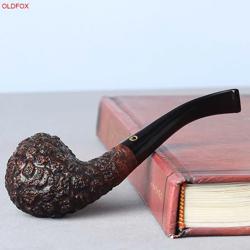 RU-OLDFOX Clssic кантри Бриар деревянная табачная трубка изогнутая курительная трубка мундштук 9 мм фильтр aa0008k01