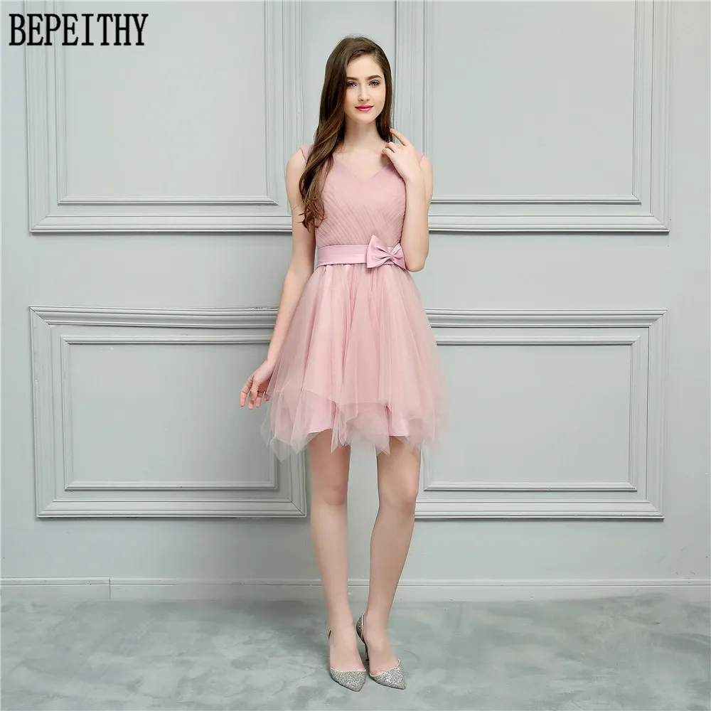 Женское Тюлевое платье BEPEITHY А силуэта с треугольным вырезом и бантом для