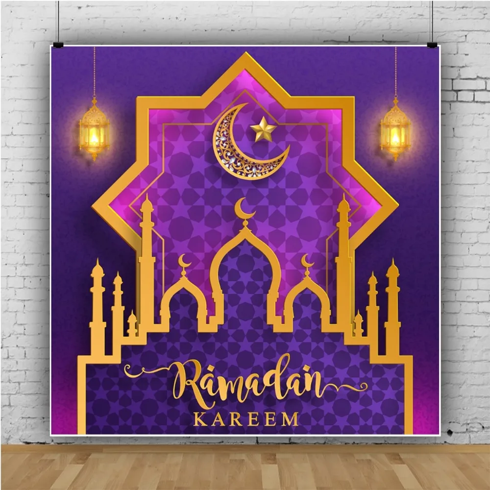 Laeacco мусульманские фоны Рамадан кареем мечеть Звезда Луна фонарь фестиваль