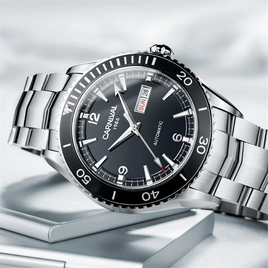 Карнавальные автоматические механические часы мужские из нержавеющей стали 316L