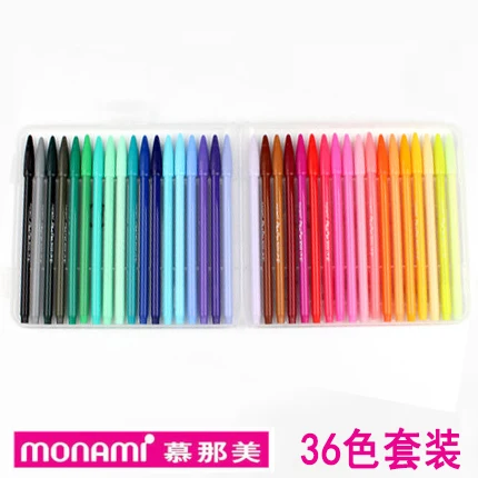 36 Color Set Корея MONAMI 3000 Цвет гелевая ручка воды Цвет ручка 12/24-Цвет волокно ручки набор тонкая грань ручка 12/24 шт - Цвет: 36 Color Set