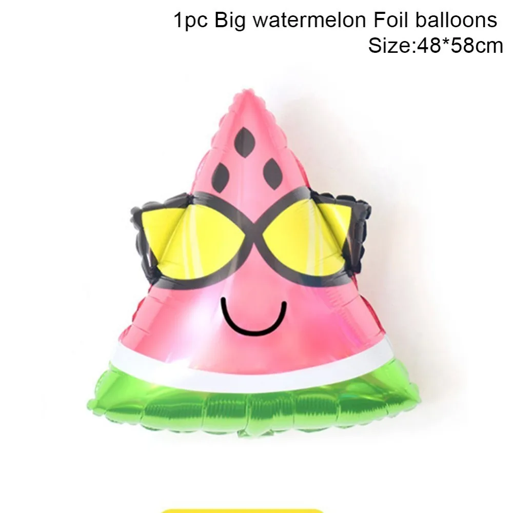Watermelon 1 Гавайские украшения тропические вечерние ананасовые фрукты вечерние украшения большие фольги Воздушные шары Luau летние товары для дня рождения - Цвет: Watermelon 1