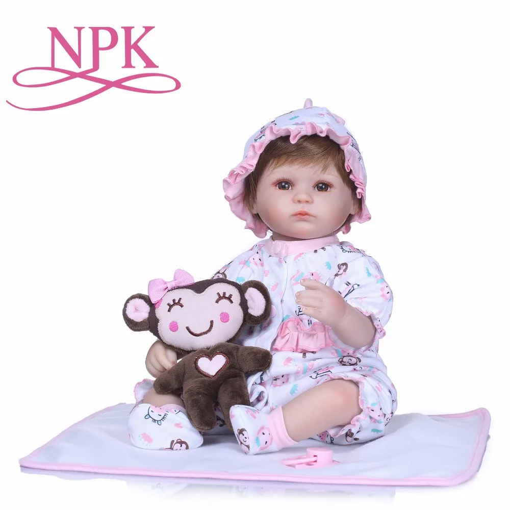NPK 17 дюймов куклы Reborn Детские игрушки милая принцесса мальчик и девочка Brinquedos