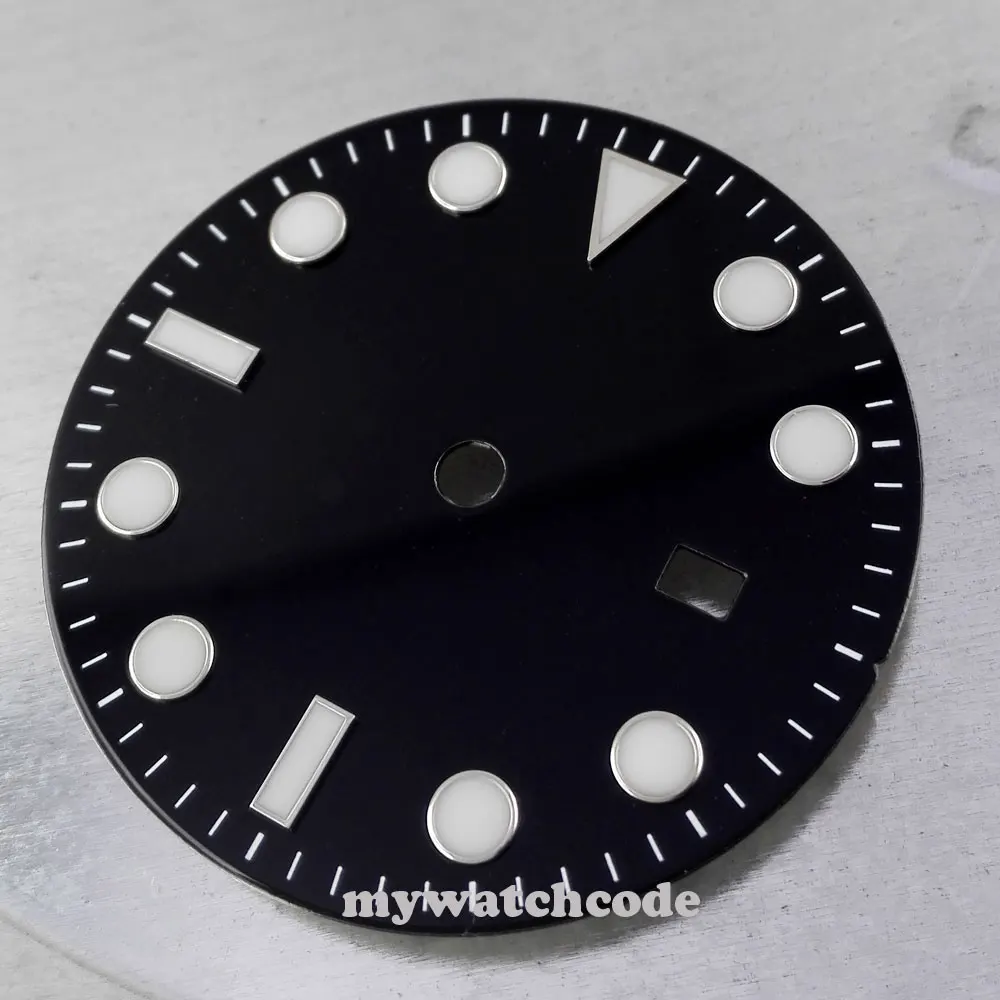 31 3 мм черный световой Дата часы циферблат для ETA 2836 Движение 21|watch mk|watch bathwatches blue dial