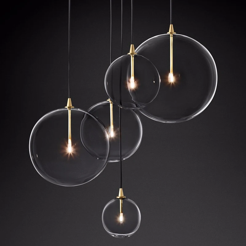 Американский RH золото/черный металл G4 Led люстра прозрачный стеклянный кулон светильник-люстра в виде подсвечника Led Luminarias Lamparas светильники