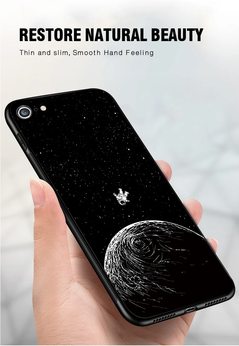 IIOZO космические Мягкие силиконовые чехлы для телефонов iphone 7 8X6 7plus XR XS Max Moon астронавт простая матовая тонкая задняя крышка