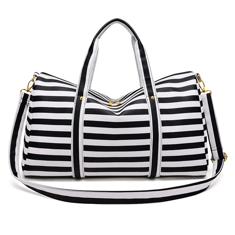 Женская сумка мессенджер вместительная в полоску|Дорожные сумки| |