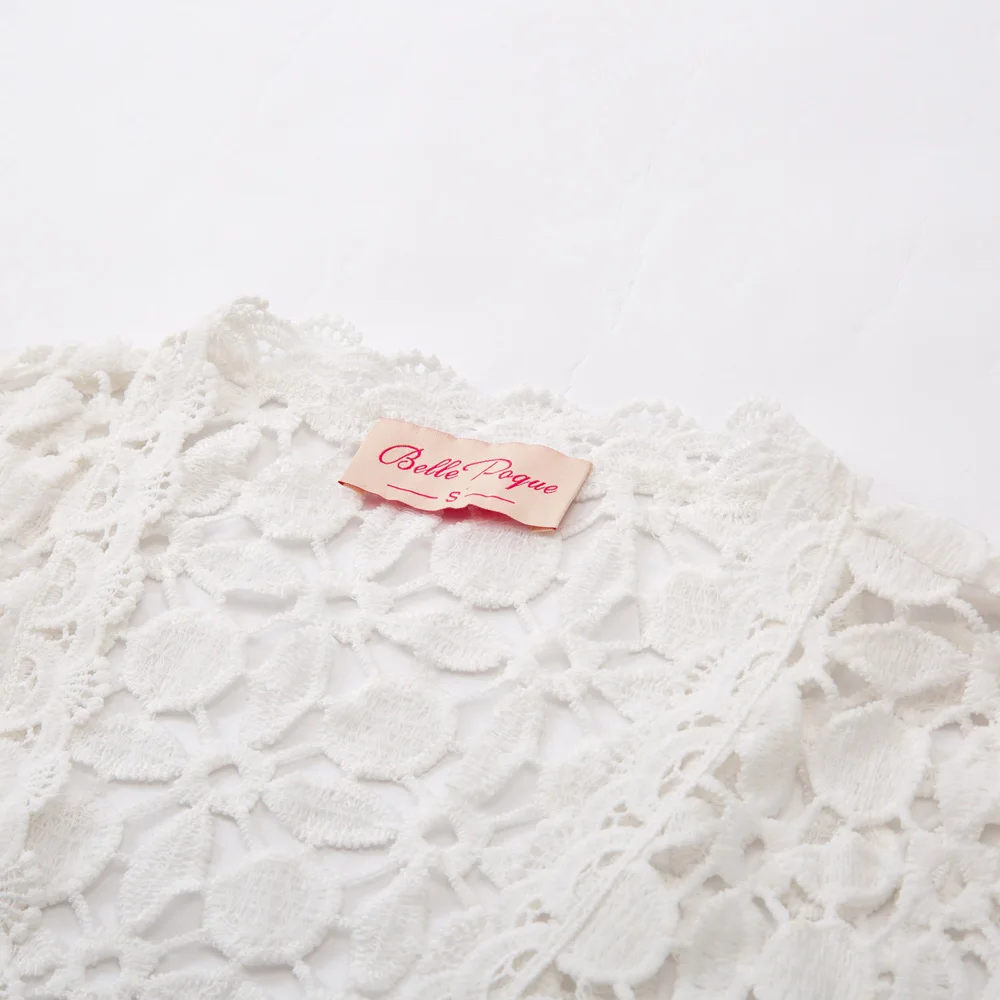 Женские Ретро винтажные полудлина рукава Открытый спереди кружева пальто с