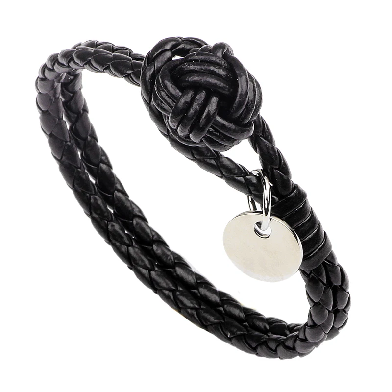 2017 New Fashion Jewelry DIY Lovers Bracelet Pulseras Women Men Black Genuine Leather Bracelets &amp Bangles Woven leather jewelry |