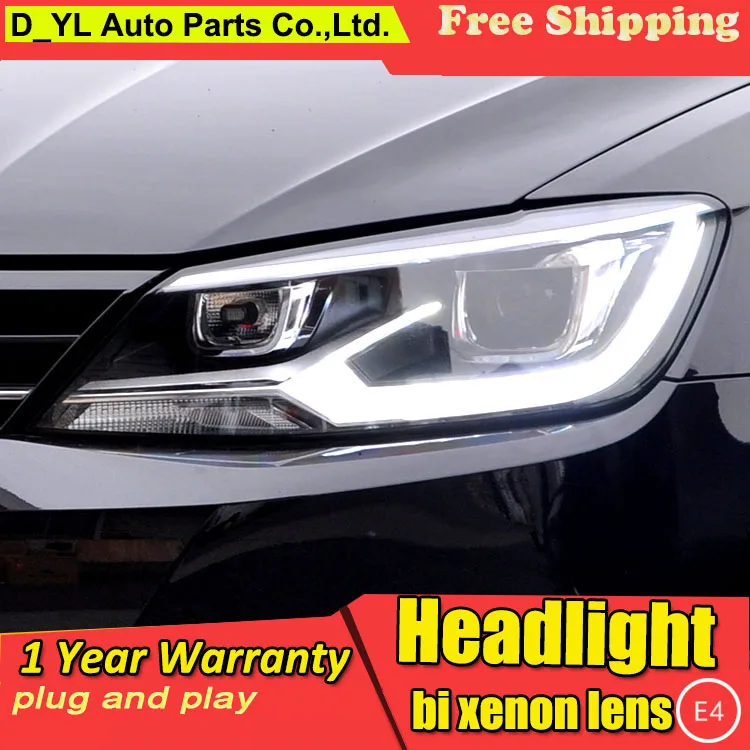 

D_YL Car Styling for VW Lamando Headlights 2015 Lamando LED Headlight DRL Lens Double Beam H7 HID Xenon bi xenon lens
