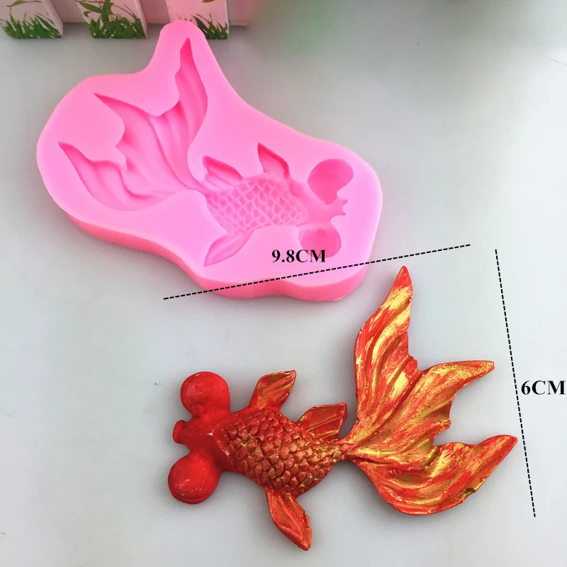 Силиконовые 3D золотые рыбки силиконовые инструменты для выпечки прочные
