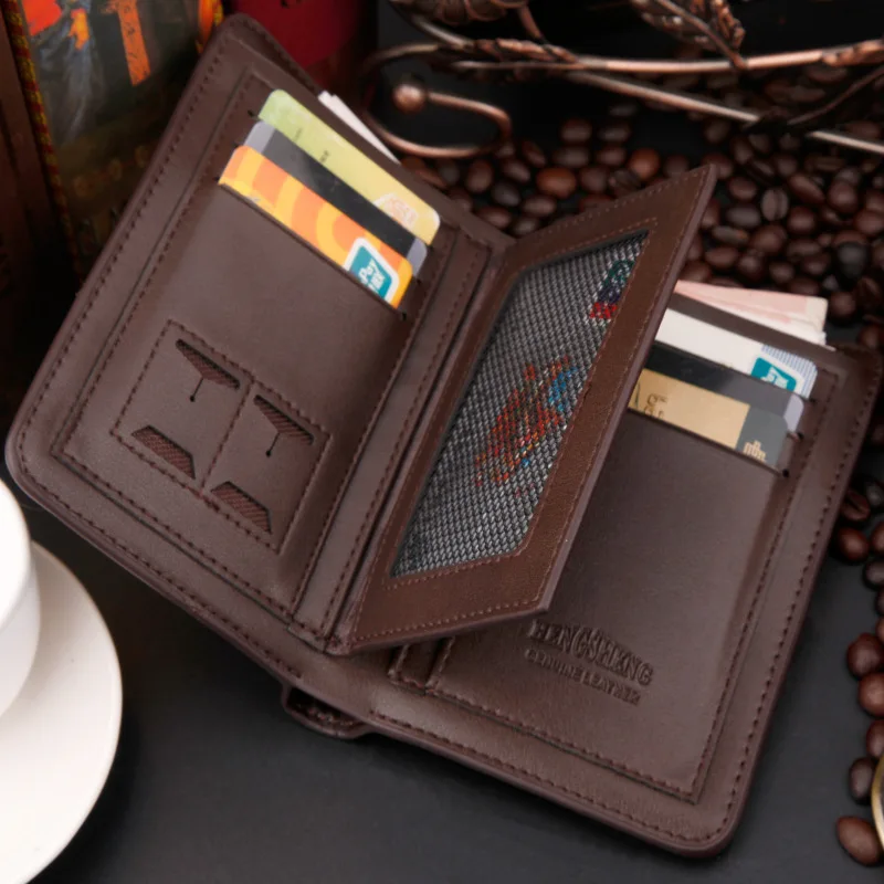 Новый 2016 Бумажник Мужчины PU Кожа Моды Короткий Параграф Известный Бренд