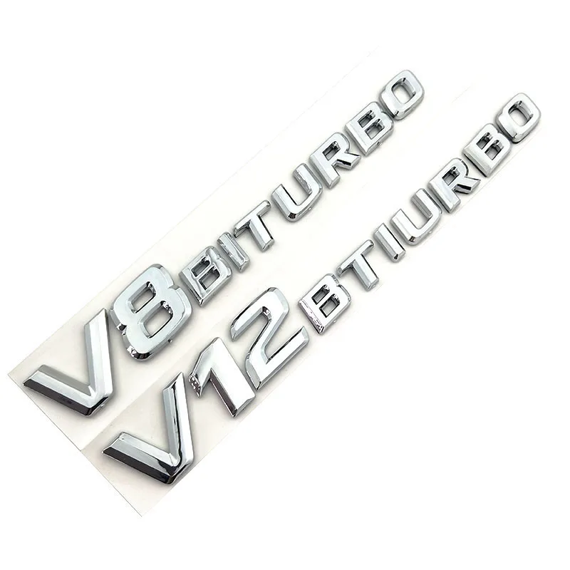 Автомобильная 3d наклейка AMG V12 V8 BITURBO эмблема с логотипом значок на заднюю сторону