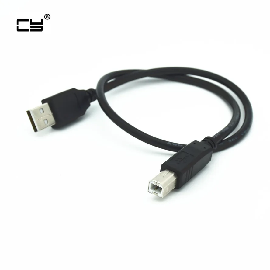 Кабель для принтера USB 2 0 типа А папа к Type B фольга + плетеная (внутри) ПВХ