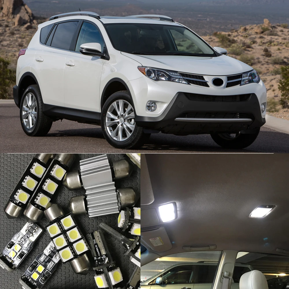 Комплект белых светодиодных светильник п без ошибок для Toyota RAV4 2013 2014 2015 10 шт.|interior