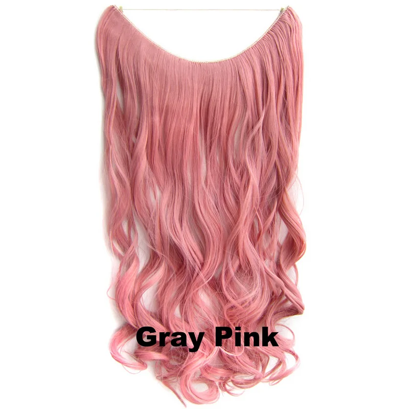 Gray Pink Jeedou синтетические линии Флип наращивание волос 100 г 2" 60 см черный серый смешанный цвет один кусок естественные волнистые волосы удобные шиньоны - Цвет: Gray Pink