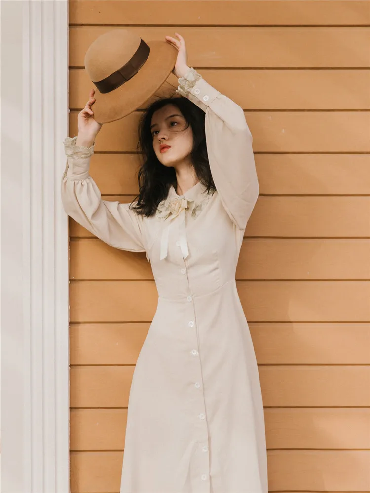 Новинка 2019 модные женские платья винтажное французское женское весенне осеннее