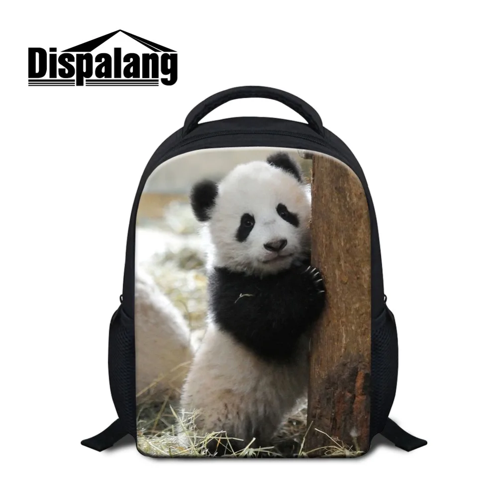 Новинка, хлопковый рюкзак с принтом панды для детей, милый рюкзак, маленькая школьная сумка для детей, сумка-м