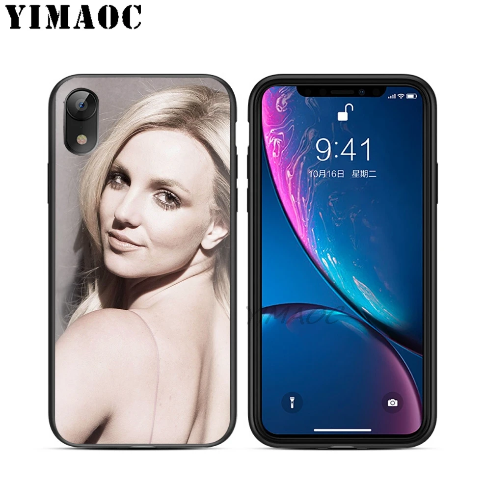 YIMAOC Бритни спирз сладкий мягкий ТПУ Черный силиконовый чехол для iPhone X или 10 8 7 6 6S