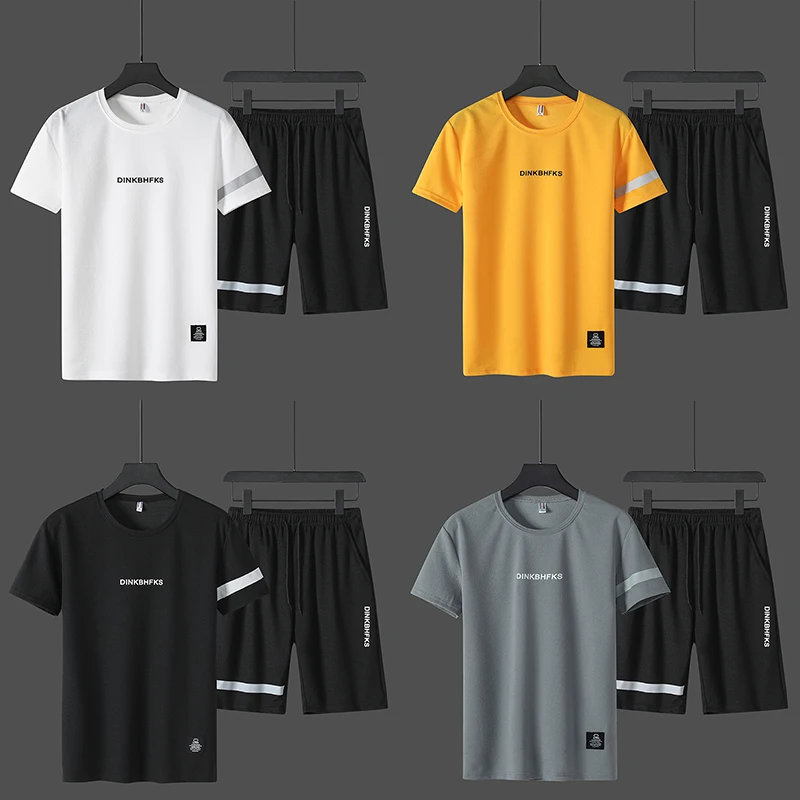 Комплект из 2 футболок с принтом и шорт летние комплекты шортами мужские