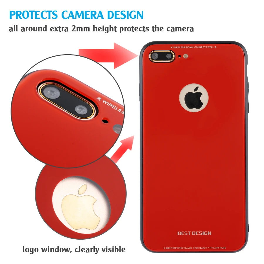 LANCASE Tempered Glass Cover for iPhone X Case Luxury Silicone Hard Coque 8 7 6s Plus Mirror Phone Bags hoesje |