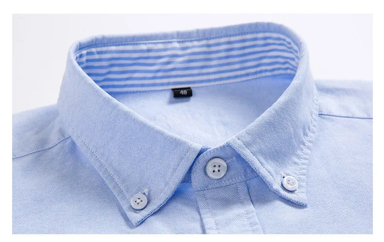 Без нагрудного кармана сплошной полосатый S до 5xl плюс короткий рукав мягкий чистый хлопок Оксфорд удобные летние для отдыха мужские повседневные рубашки
