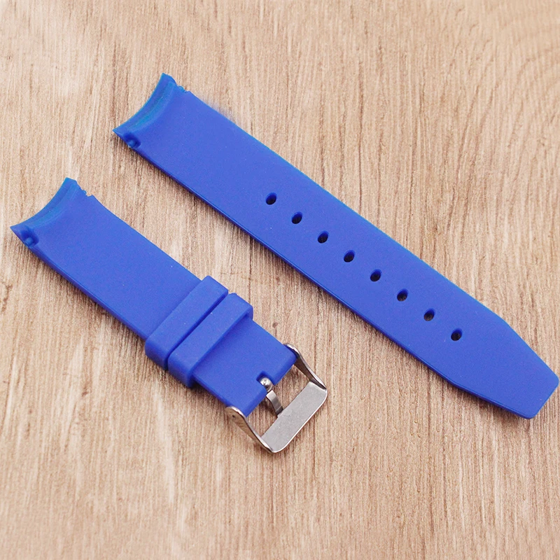 Аксессуары для часов Ремешок из силиконовой резины 20 мм Пряжка изогнутая цепочка