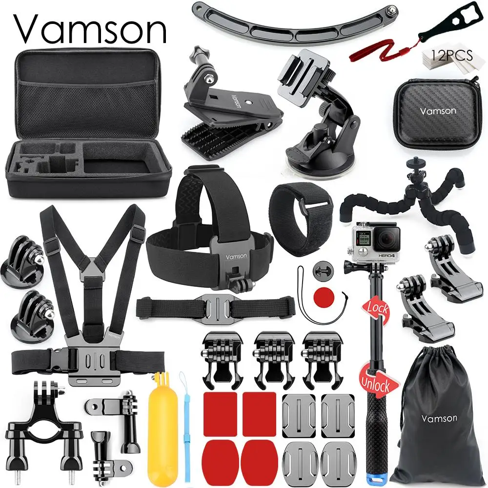 VS21A Vamson для Gopro Hero 5 набор аксессуаров для Go Pro комплект крепления для SJ4000 Hero 4 3 2 1 для Go pro Hero 5 4 3+ Xiaomi Yi VS21 - Цвет: VS21A