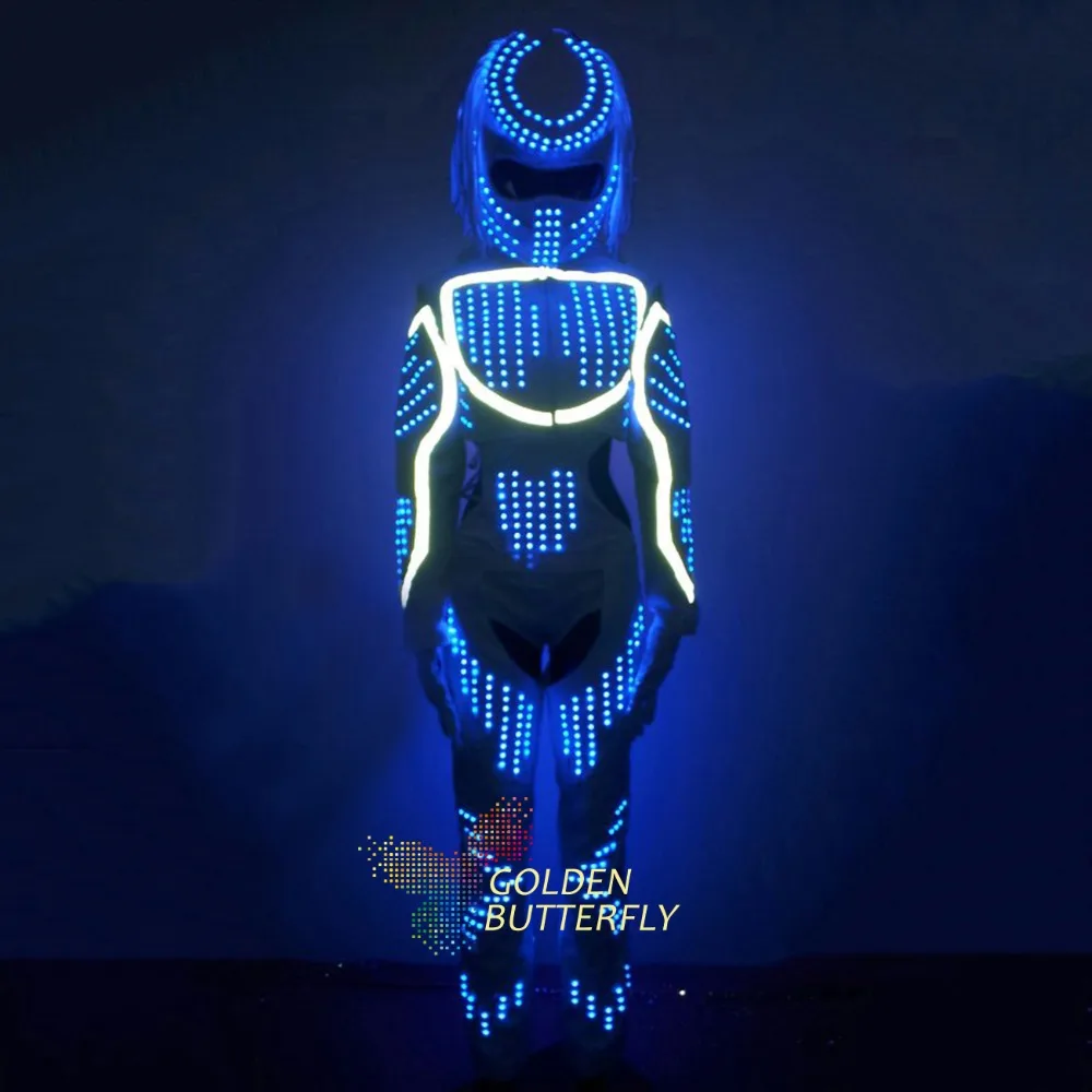 

LED Clothing Fashion Luminous Suits Glowing Robot Light Costumes Women Illuminated Ballroom Dress Accessories Free Shipping