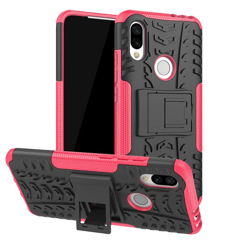 Чехол из ТПУ и поликарбоната для Xiaomi Redmi 7 защитный силиконовый чехол с подставкой
