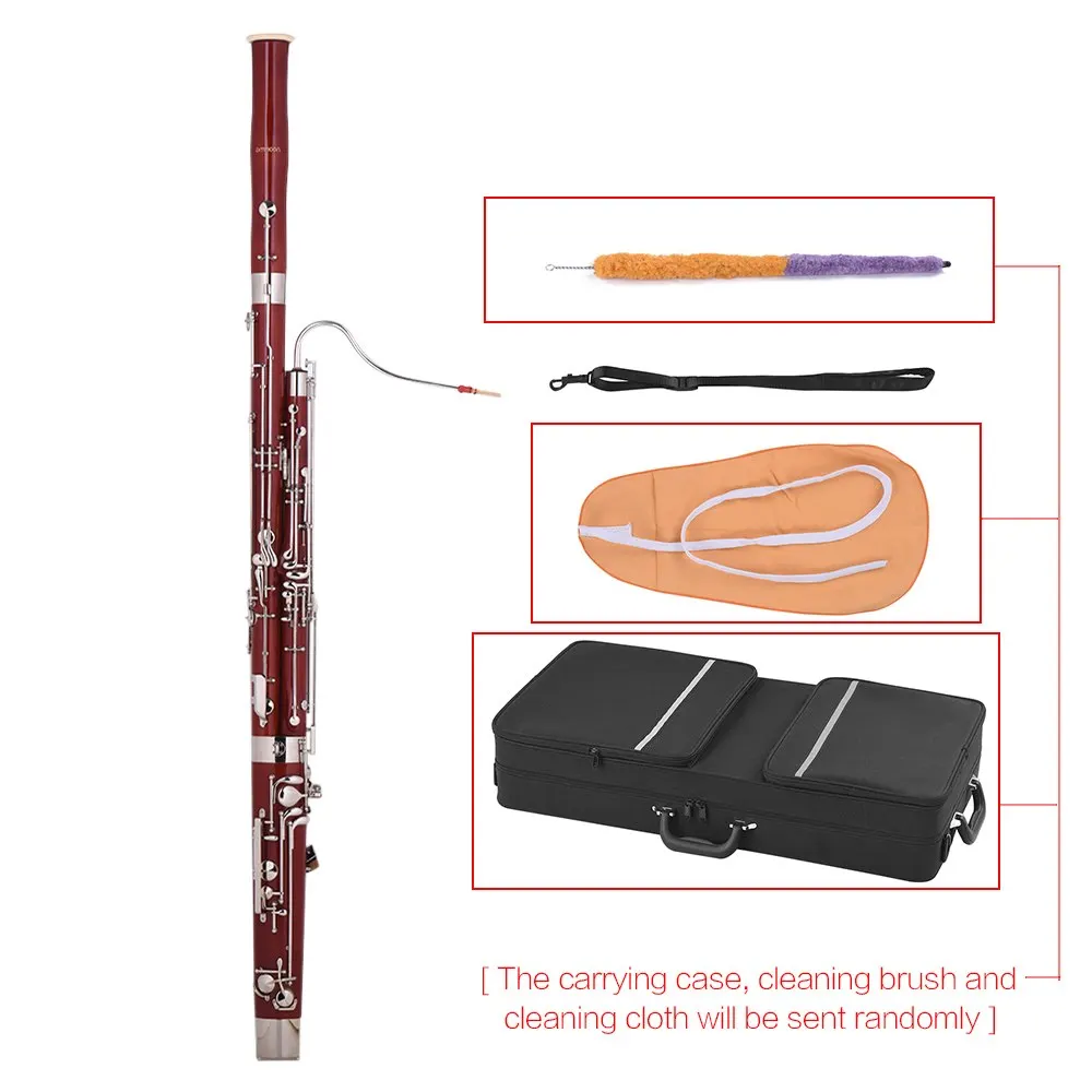 Ammoon Профессиональный C ключ Bassoon кленовый деревянный корпус Cupronickel ключи с