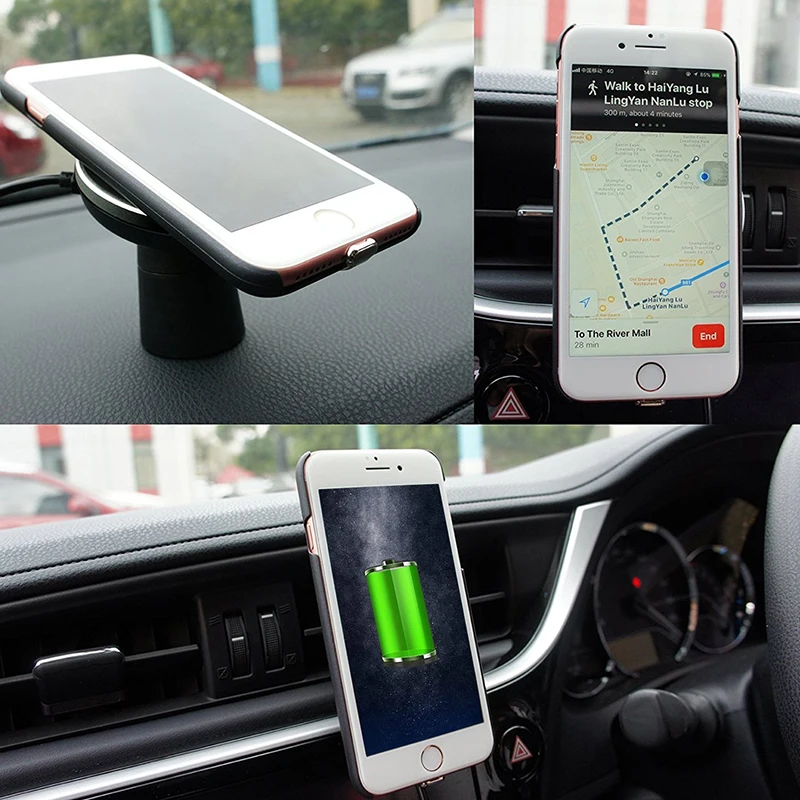 Portefeuille магнитное беспроводное автомобильное зарядное устройство для Samsung Galaxy S8