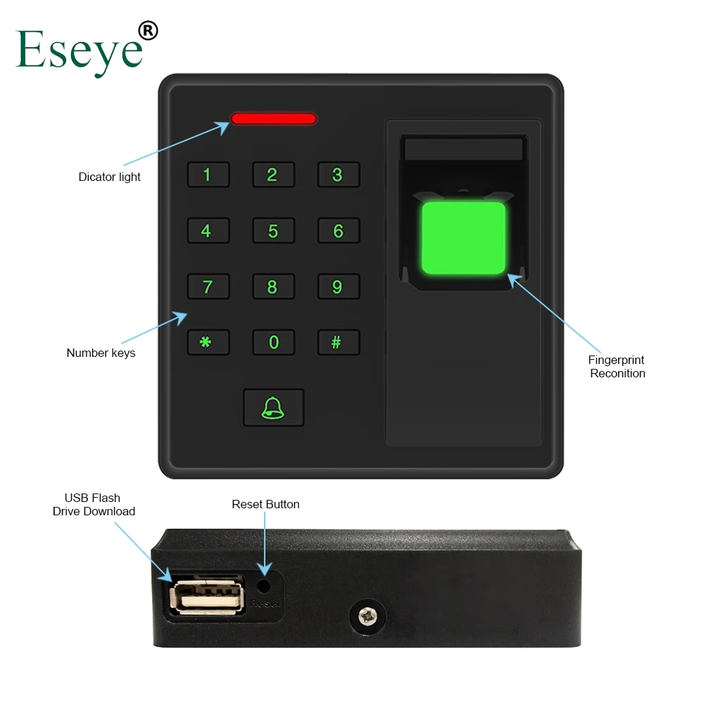 Eesye биометрический отпечаток пальца время посещаемости TCP/IP диктофон работник устройство распознавания электронный аппарат цифровое читающее устройство