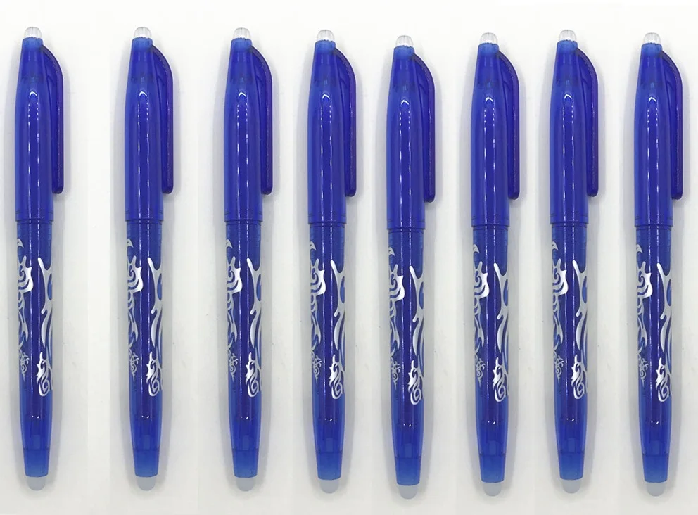 8Pcs Blue 8 шт./лот стираемые гелевые ручки, волшебная ручка с контролем температуры, цветная нейтральная ручка, 0,5 мм, радужная ручка, студенческий подарок, школьные офисные принадлежности - Color: 8Pcs Blue