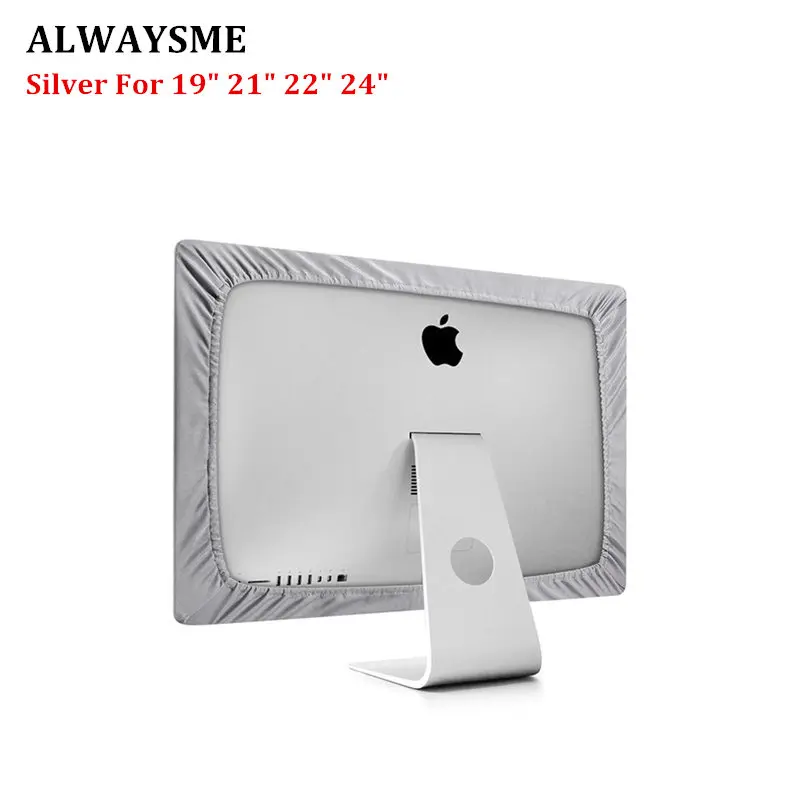 ALWAYSME 19 дюймов 21 дюймов 24 дюймов 27 дюймов черный полиэстер компьютерный пылезащитный чехол для Apple iMac ЖК-экран Dell Sumsung hp - Цвет: Silver 21 Inch