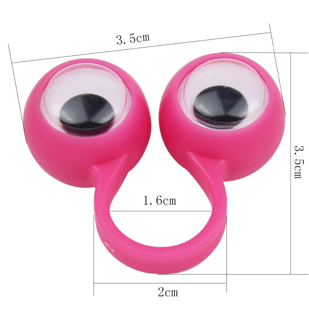 100ps lot kawaii Big eyes cartoon colorful 3.5cm ring finger party dress up gifts gifts toys for children wholesale