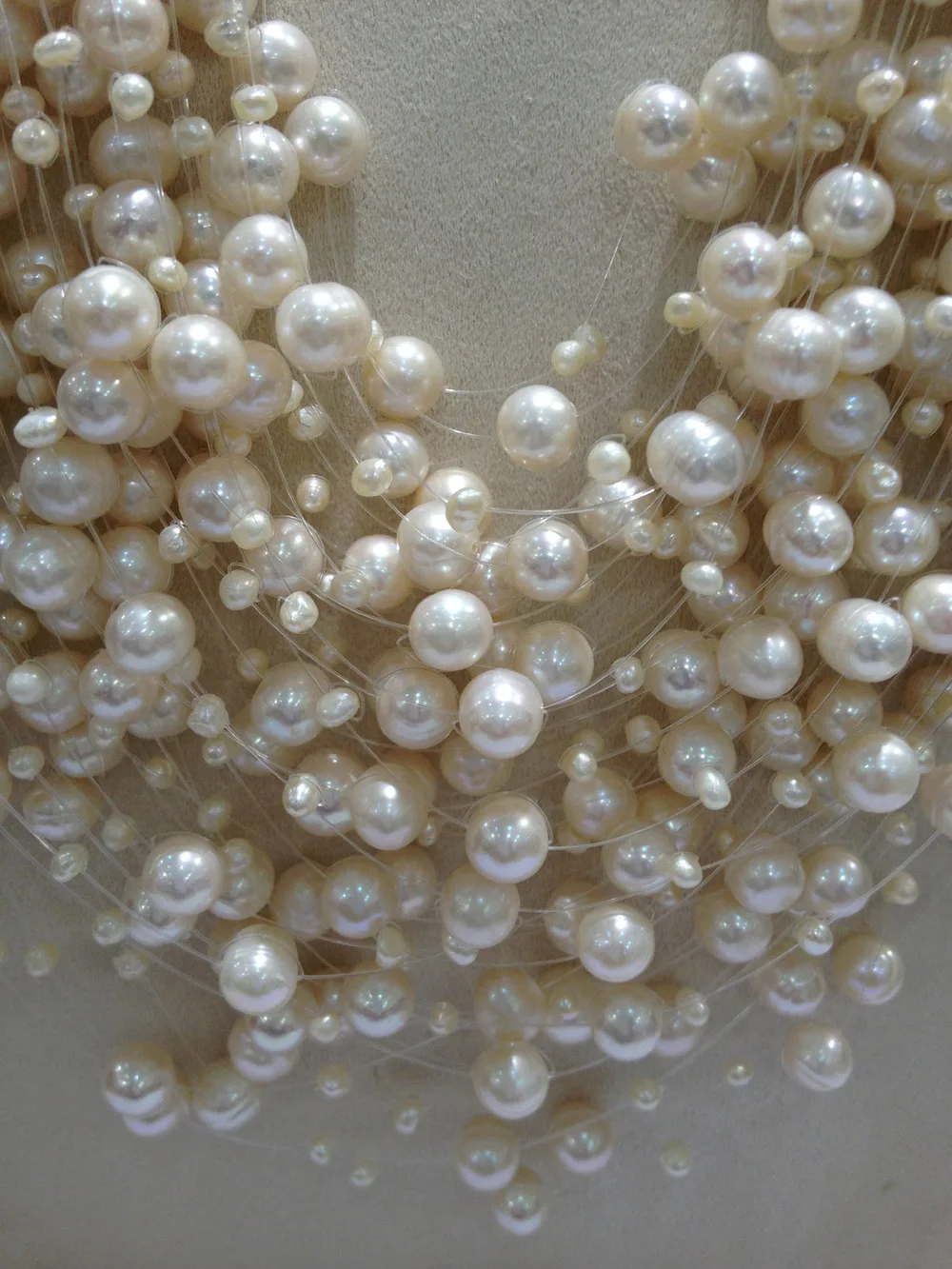 Преувеличенное ожерелье пресноводное жемчужное многослойное Звездное модное