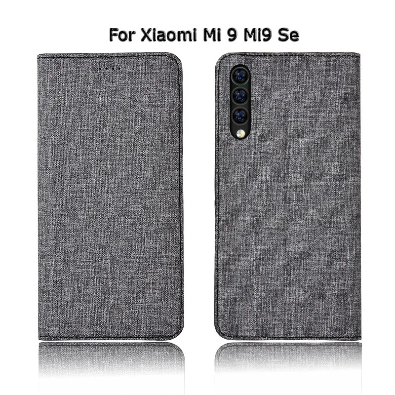 Чехол с откидной подставкой для телефона Xiaomi mi 9 mi 9/mi 9 Se cc9 cc9e, хлопковый льняной кожаный чехол для карт, чехол для телефона