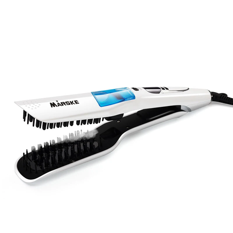 New Professional Steam Moisturizing Hair Straightener Brush With LCD Display Electric Ceramic Fast Comb |