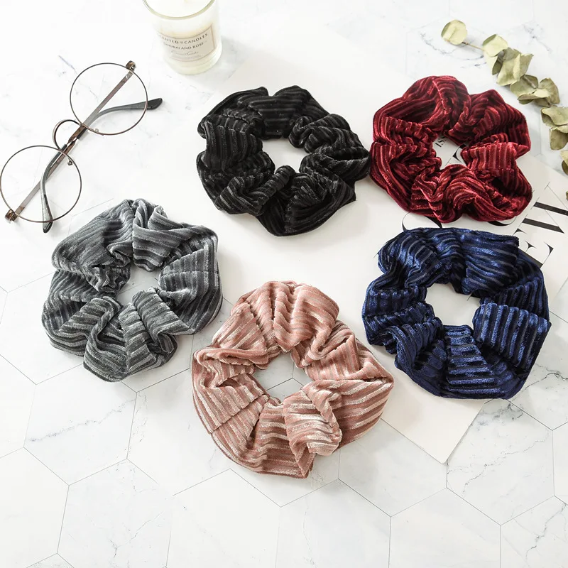 Girls pure color hair adorn New cross lady Fashion Rope headdress Flower Rubber Bands Small Adorn Article--A bag of five |