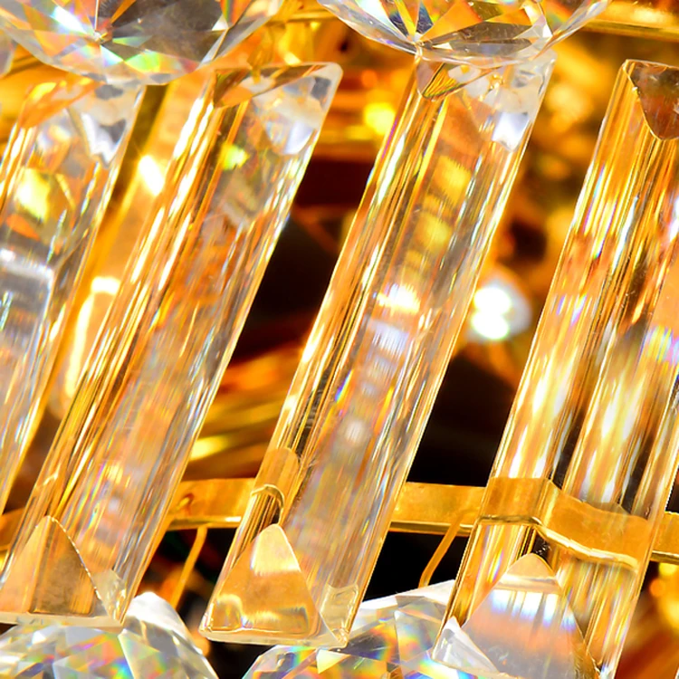 Современные хрустальные потолочные лампы светодиодные Золотая потолочная