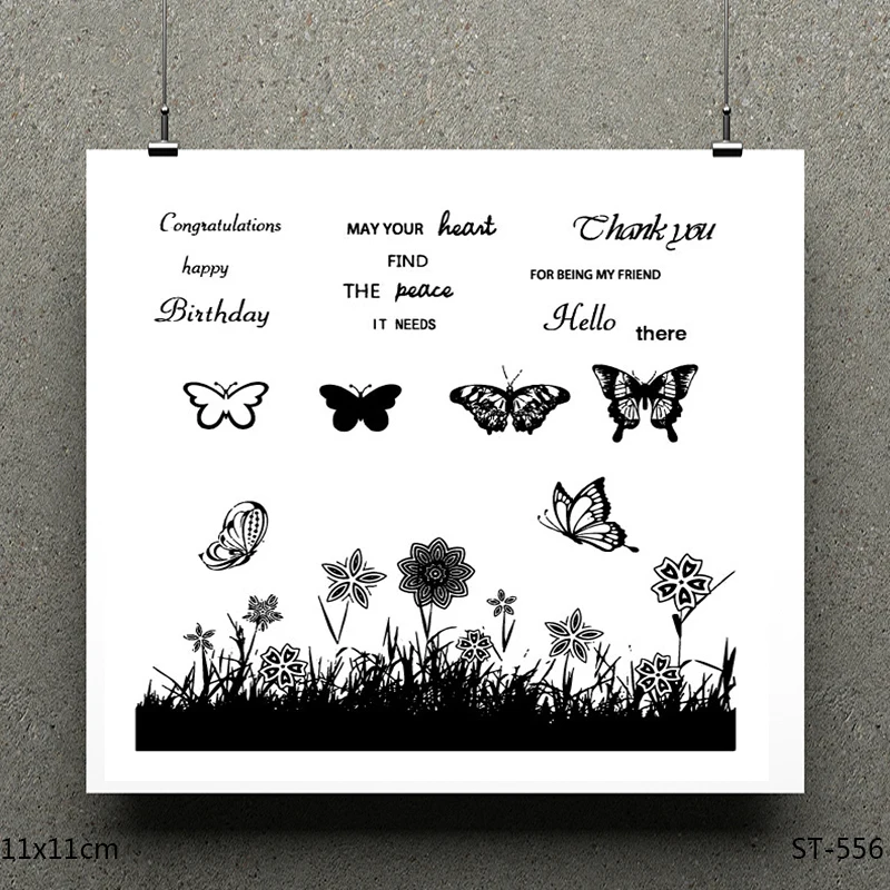 

ZhuoAng Butterfly design stamp / scrapbook rubber stamp / craft clear stamp card / seamless stamp