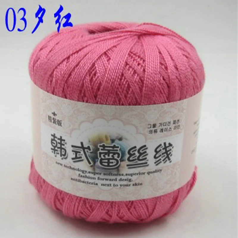 3 2ply мягкая хлопок#8 кружевная пряжа Красивая 25 цветов качественная пряжа для ребенка ручной вязки Coaster кукольный свитер шапка одеяло шарф - Цвет: 3