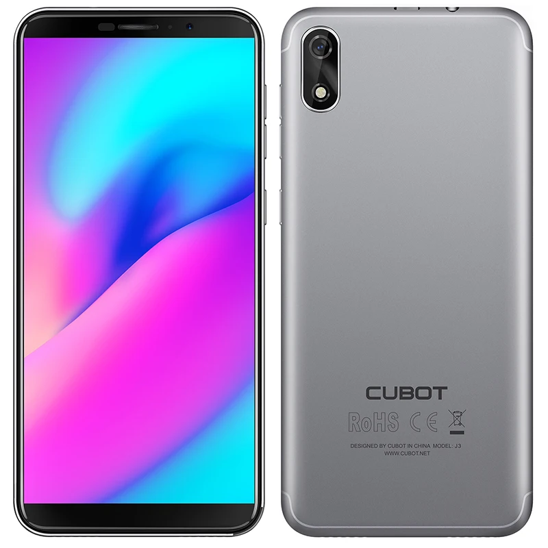Смартфон Cubot J3 3g 5 0 дюймов Android GO MT6580 четырехъядерный 1. Hz 1 ГБ ОЗУ 16 Гб ПЗУ 8.0MP задняя